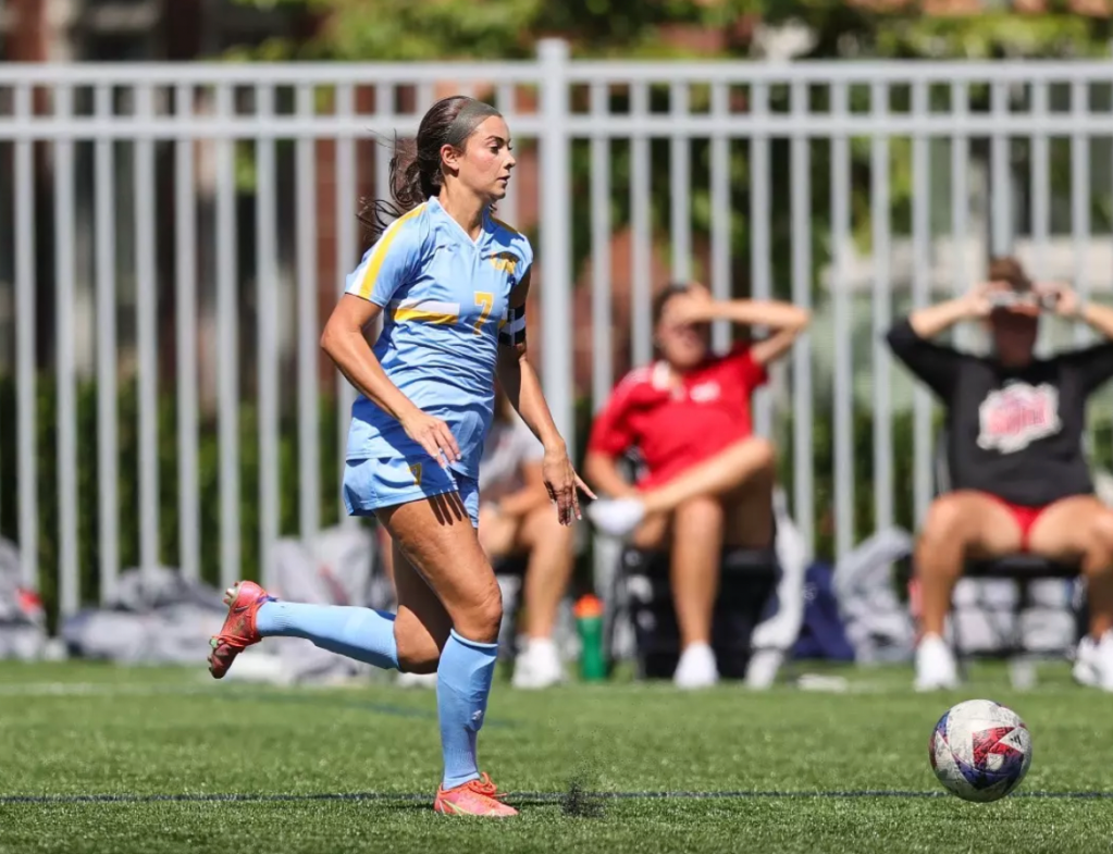 LIU midfielder and captain Gina Proviano (pictured) is one of two new Riveters players, along with her former high school teammate, Towson defender Emily Kirkpatrick. (Photo courtesy of LIU Athletics)
