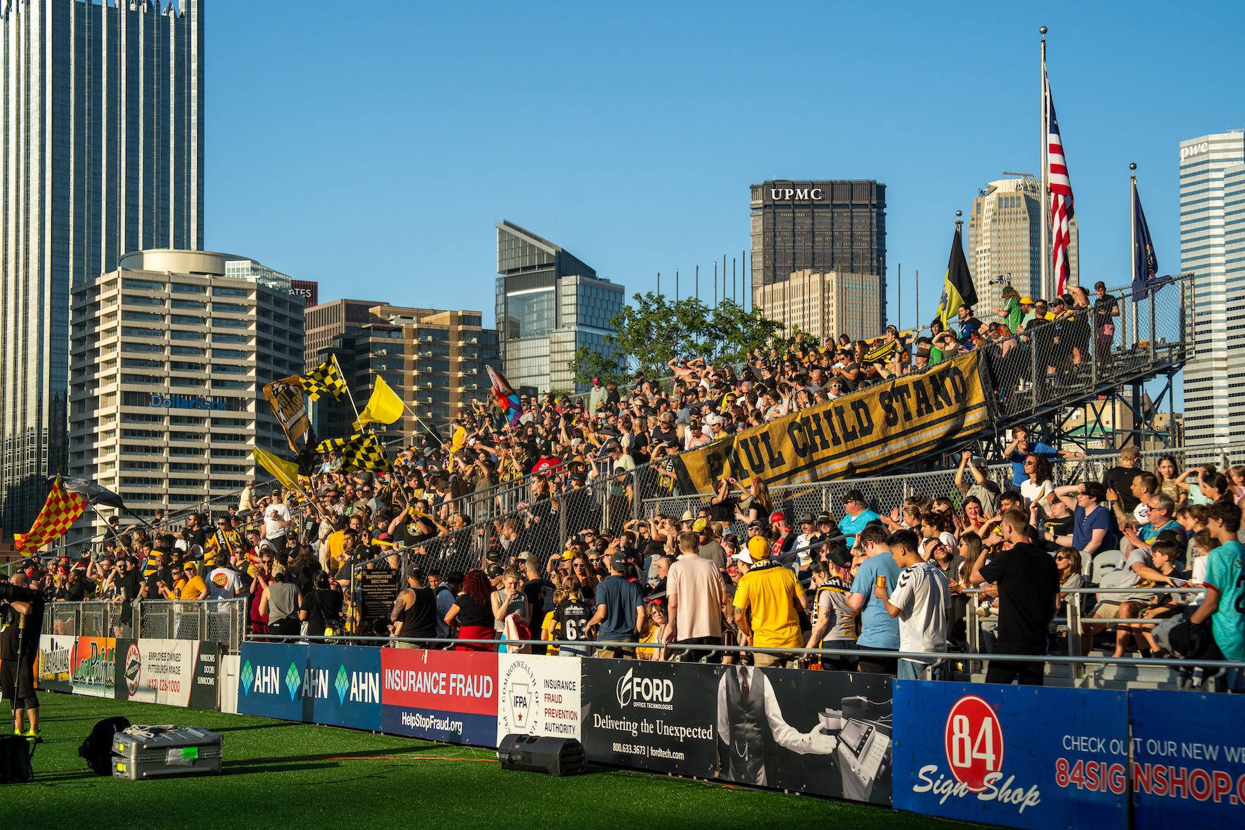 A sellout crowd of 6,077 looks on during the first-ever Pittsburgh Riveters' match on May 16, 2025 at Highmark Stadium. (Photo: Saif Greco/Riveters SC)