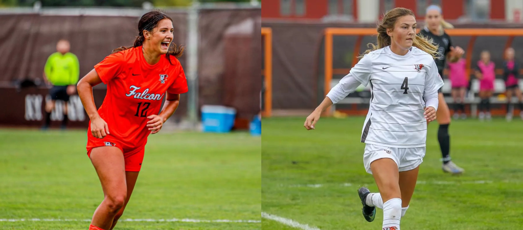 Bowling Green juniors Gabby Lamparty (left) and Emme Butera are set to join the Pittsburgh Riveters in 2026. (Photos: Drake Harlett/BGSU Athletics)