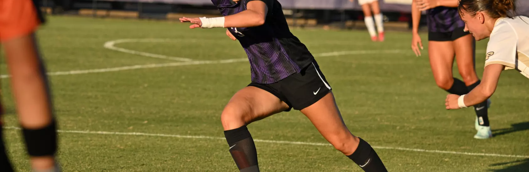 University of Evansville defender Brielle LaBerge, a Third Team All-Missouri Valley Conference selection, is set to join the Pittsburgh Riveters for 2026. (Photo: Evansville Athletics)