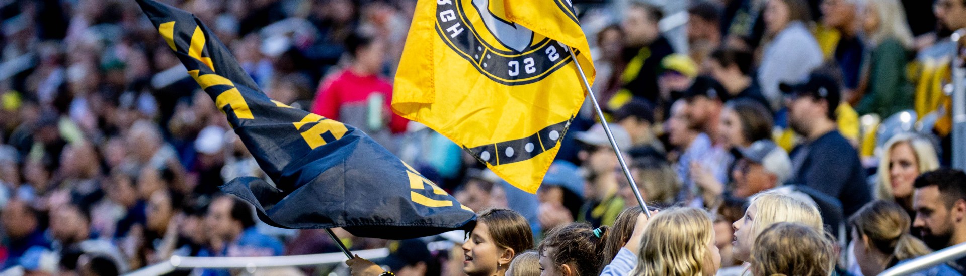 Fans cheer on the Pittsburgh Riveters in the team's season opener against FC Buffalo on May 16, 2026 at F.N.B. Stadium in Pittsburgh. (Photo: Chris Cowger/Riverhounds SC)