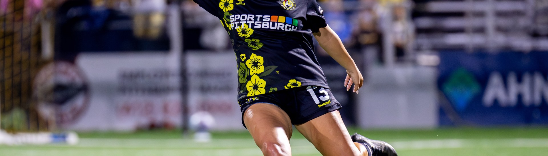 Gabby Lamparty clears the ball in the Pittsburgh Riveters season opener against FC Buffalo on May 16, 2026 at F.N.B. Stadium in Pittsburgh. (Photo: Chris Cowger/Riveters SC)